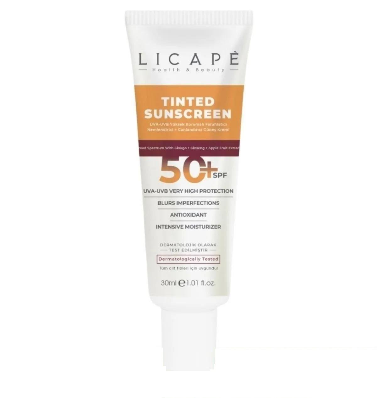 کرم ضد آفتاب رنگی با محافظت بالا SPF 50  ۳0 میلی‌لیتر لیکاپه